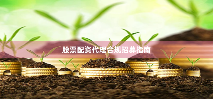 股票配资代理合规招募指南